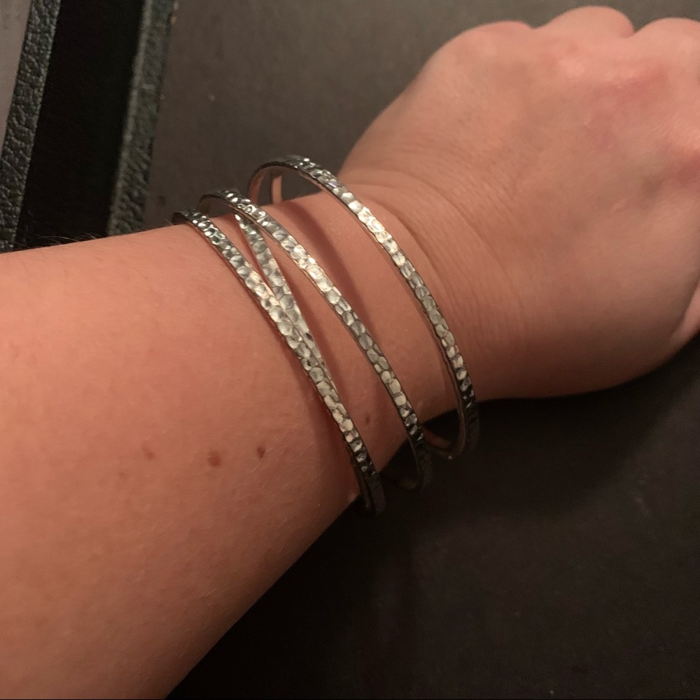 3/$10 Premier Designs hammered bracelet - silver